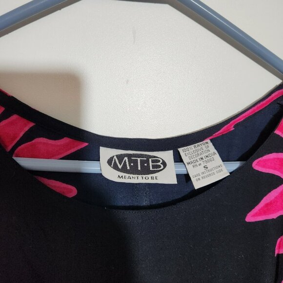 Vintage MTB Meant To Be Womens Short Sleeve Midi Shift Dress Sun Print Size S - Picture 4 of 6